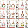 Flat Design Christmas Photo Frame Hanging Rope Bulk Set Wooden Picture Ornament 2D Style Wood Material Xmas Tree Decoration