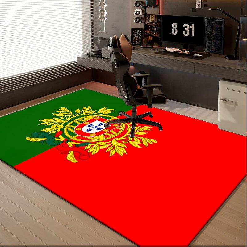 1PC Rug Portuguese Coat Of Arms Carpet, Chair Rug,Area Rug for Office Bedroom Living Rooms Bedroom, Doormat Decor Christmas Fan Gifts