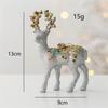 Christmas Decoration 2025 Flash Flocked Elk Pendant Christmas Tree Home New Year Hanging Decors Luxury Red Glod Glitter Deer
