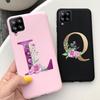 Handyhülle mit niedlichen Buchstaben für Samsung Galaxy F62 M62, A12 M12 F12, weiche Schutzhülle für Samsung A12 F12 M12 F62 M62