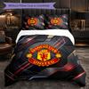 Vzor Manchester United 3dílná sada povlečení Měkký povlak na přikrývku z mikrovlákna s povlaky na polštáře do ložnice