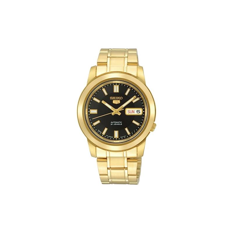 SEIKO 30-meter waterproof depth, fashionable and elegant, Automatic, Steel Strap, , men s watch, black dial SNKK22K1 чёрный