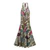 2025 Summer Women's Fashion: European & American Style Halter Print Dress