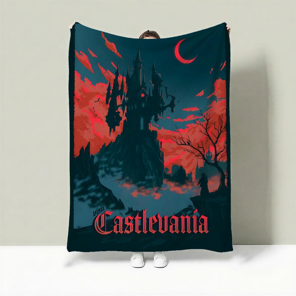 Game C-Castlevania Throw Lightweight 240g Flannel Blanket Soft Skin-friendly for Summer Cooling 75X95CM