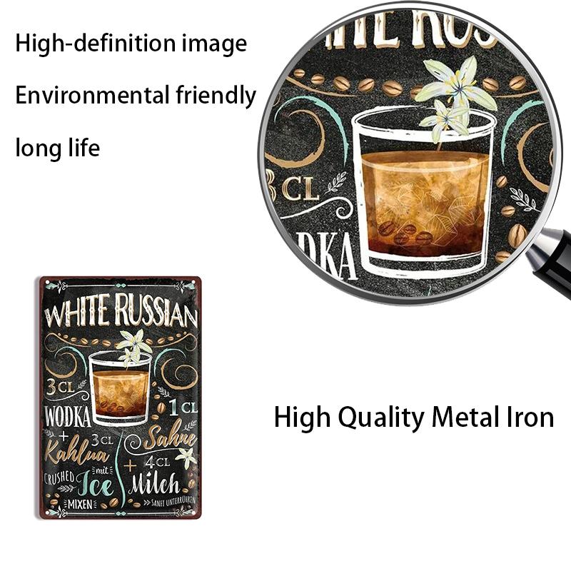 Classic Cocktail Metal Tin Signs Spanish Blackboard Style Poster for Bar Club Beverage Shop Wall Decor Plaque Home Vintage Plate