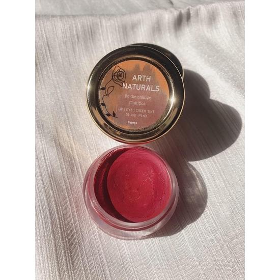Arth Naturals -Lip|Eye|Cheek| Tint- Be the Change Multipot-Blush Pink-Unisex Product- Natural Ingredients- Organic - Halal Product-Non-Alcoholic 8gms