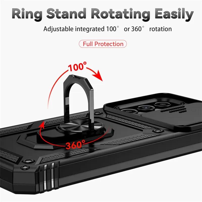 Pouzdro 360° Shockproof Armor Ring pro Samsung Galaxy A05 A05S A15 A25 A04S A14 A24 A34 A54 A23 A33 A53 A73 A13 5G S21 S22 S23 S24 Ultra Plus Cover