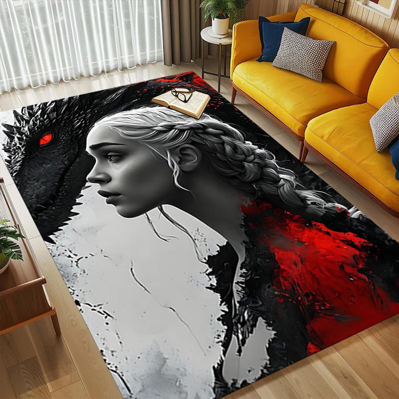 Dragon Queen Living Room Non-Slip Area Rug Soft Carpet for Bedroom Game Playroom Sofa Office Home Decor Doormat Christmas Gift C9211391