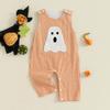 Infant Summer Halloween Ghost/Pumpkin Embroidered Sleeveless Romper