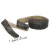 1pcs 1.2cm Width Rhinestone Ribbon Trim Iron On Crystal Glass Mesh Banding  For DIY Crafts