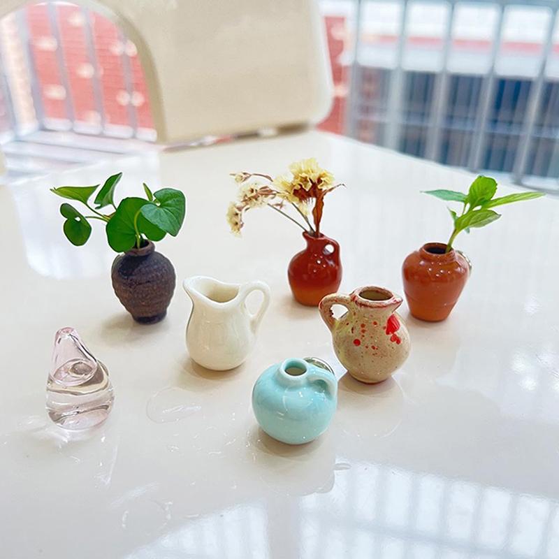 8Pcs Set Mini Ceramic Vase Design Magnet Refrigerator Magnet Diy Fridge Magnet For Flower For Flower Refrigerator Decorations