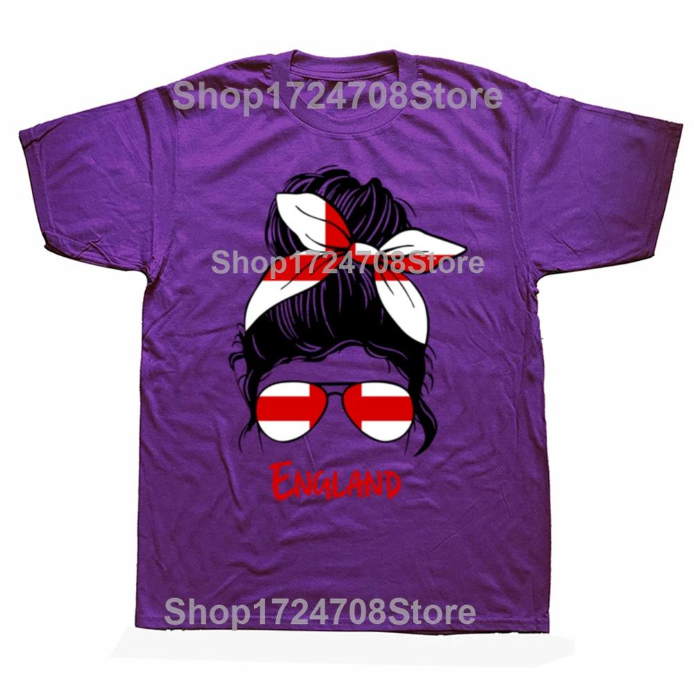 Lustiges England Englisches Mädchen Britische Frau Flagge T-Shirts Herren Damen Mode Lässiges T-Shirt 100% Baumwolle Locker Übergröße T-Shirt