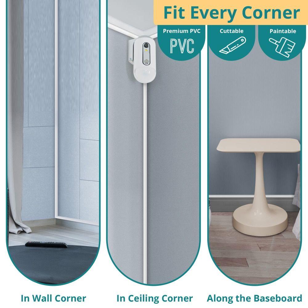 Paintable Corner Cable Concealer Triangle Cord Raceway High Quality Cable Hider Wall Floor