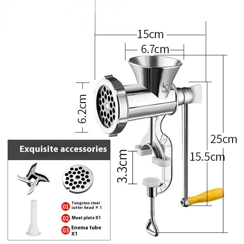 Household manual meat grinder 1PCS hand crank homemade sausage machine sausage machine cutting chopping chili grinding stirring vegetable chopper