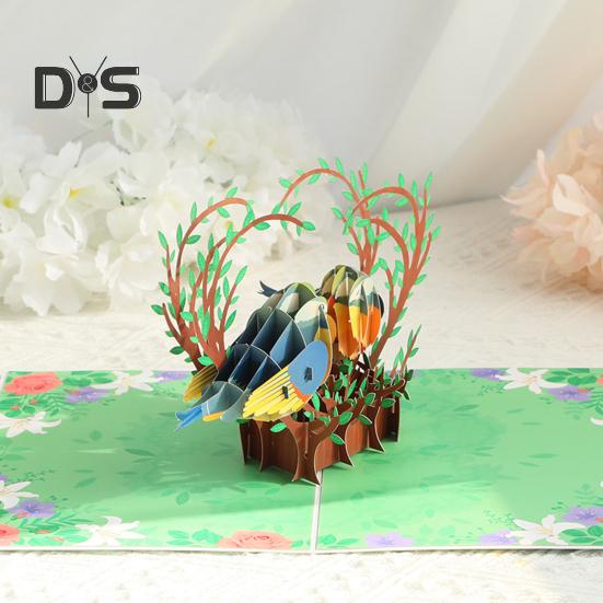 Hummingbird Birthday Card Handmade Pop-Up Bird Flower Card 3D Mother's Day Anniversary Valentine's Day Greeting Card for Women