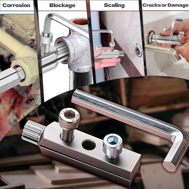 1/2Set Faucet Angle Valve Broken Screw Extractor 4/6Point Adjustable Tap Screw Remove Water-tap Angle Valve Repair Plumbing Tool
