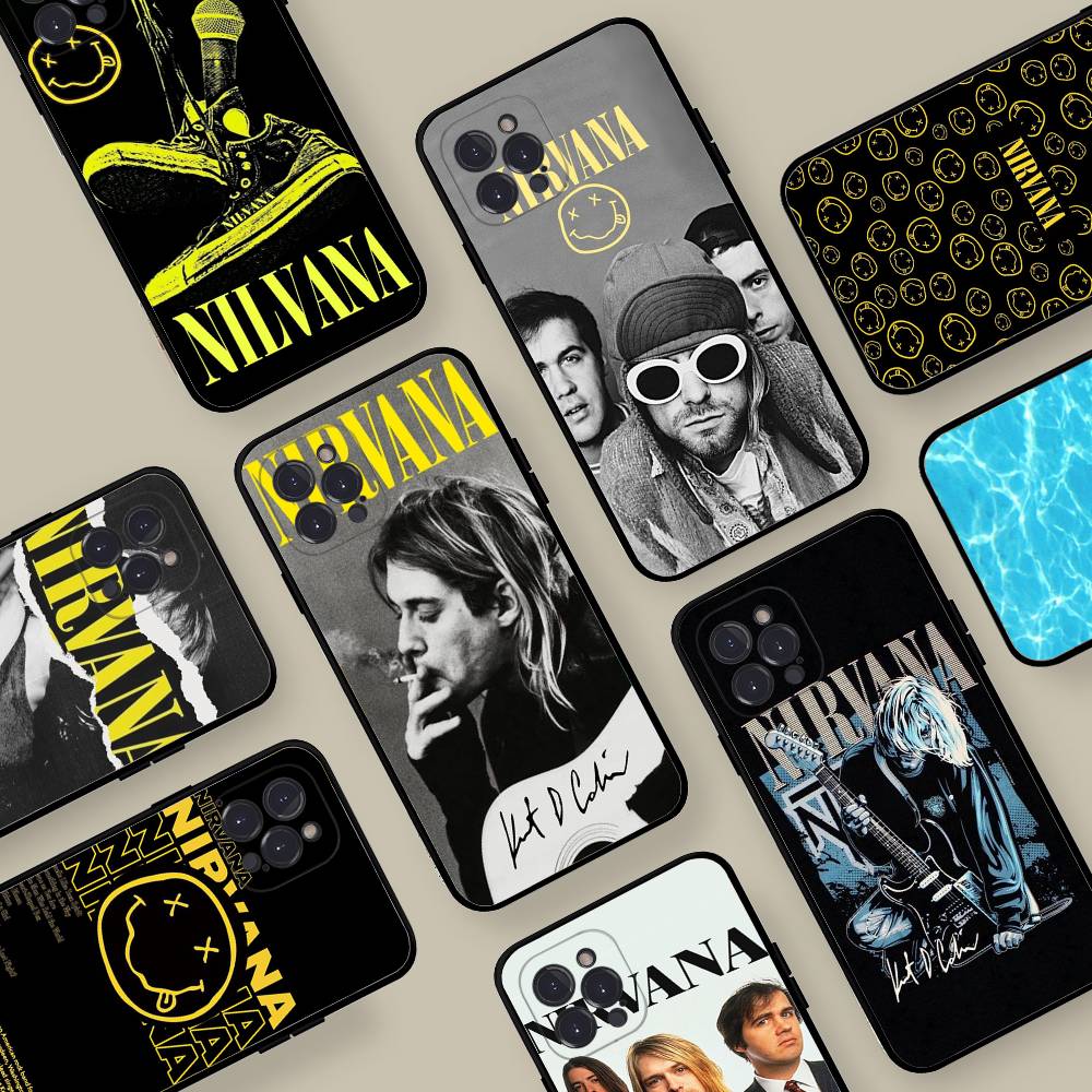 Grunge Band N-Nirvana For IPhone 17 16 15 14 13 12 11 Pro Max Plus Shockproof Black Soft Phone Cover