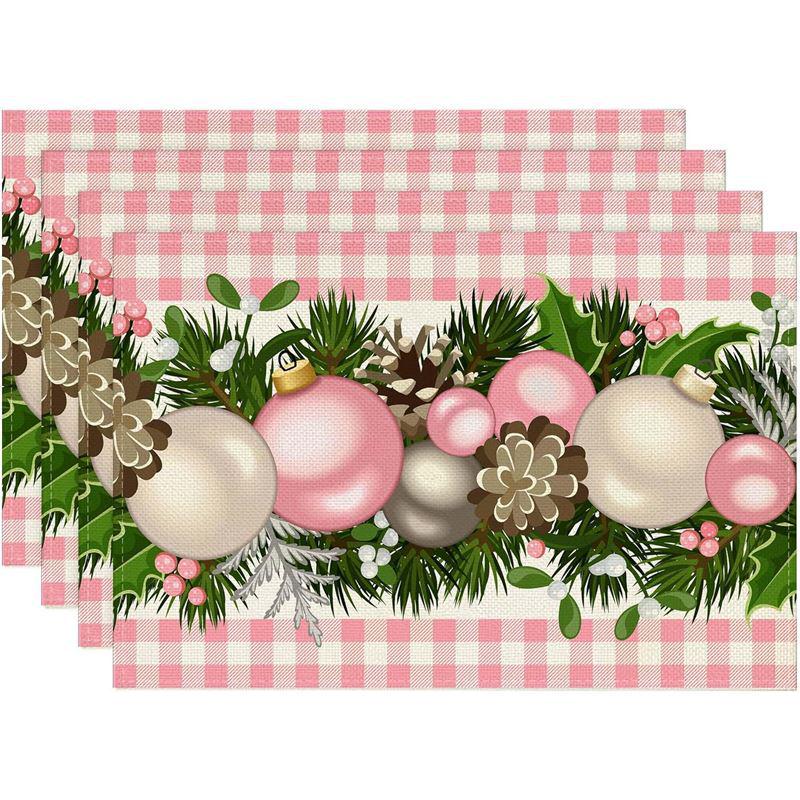 New Christmas Linen Square Placemat - Festive Party Tablecloth Decor, Beautify Coffee Table Mat.