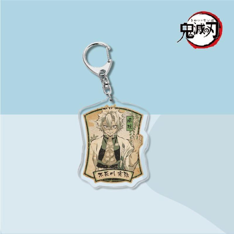Tanjiro Nezuko Acrylic Keychain  Anime Character Pendant Car Key Chain Bag Hanging Gift Toy