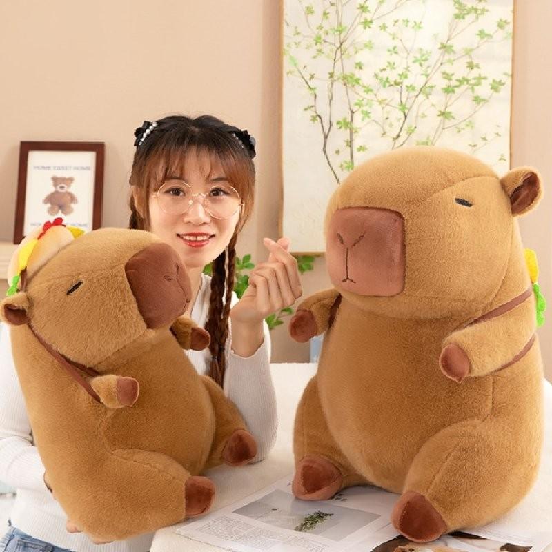 Backpack Capybara Hamburger Plush Toy Room Decoration Children Gifts Christmas