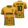 Custom Ghana Football Jersey Shirt Personalized Red Ghana Fan Tee African Pattern Football Top Custom Name Number Sports Gift