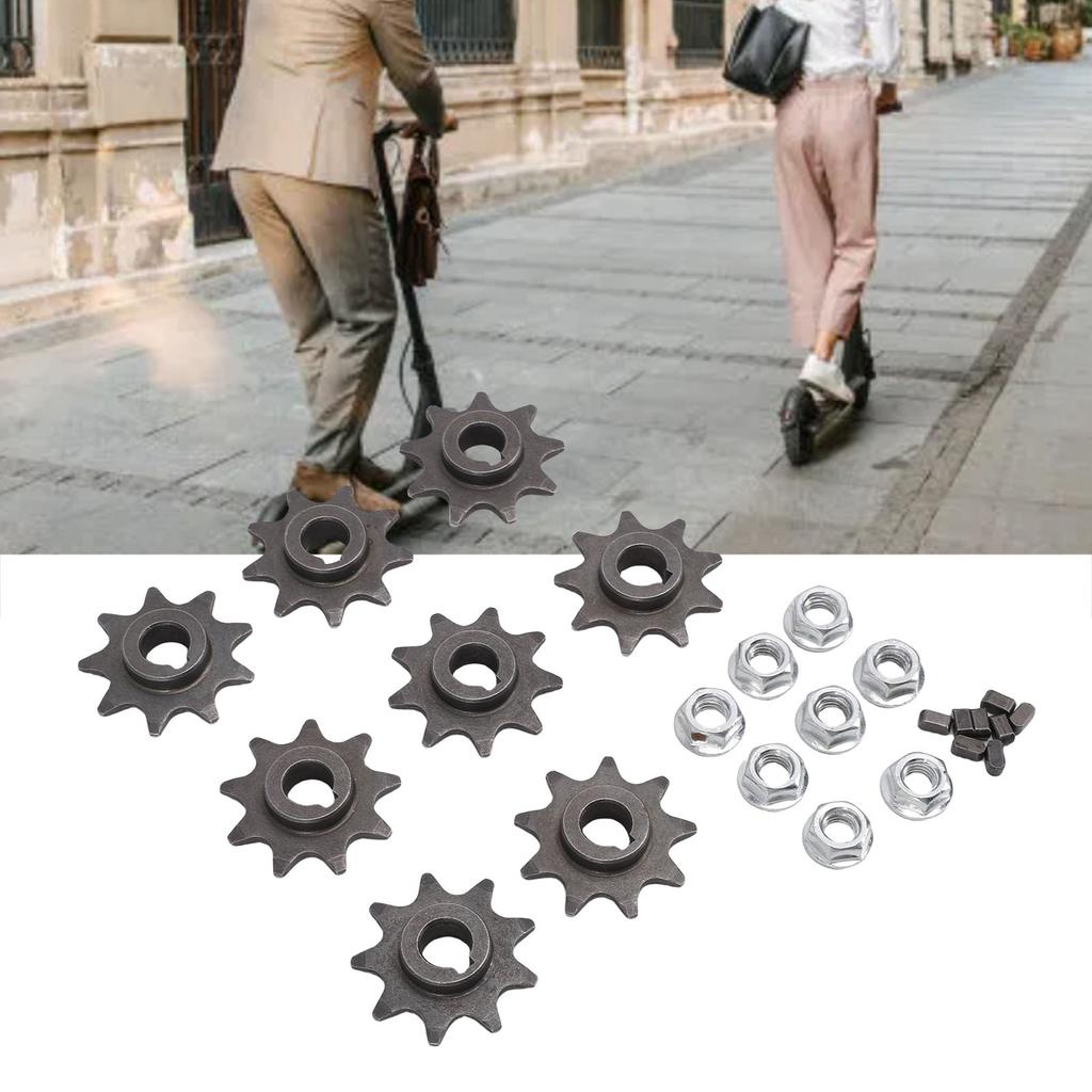 Set di Pignoni per Scooter Elettrico a 9 Denti, Pignoni in Ferro con Diametro Interno 10 mm per Bici, ATV da 47 e 49 , Resistenti all'Usura e Robusti, Semplice