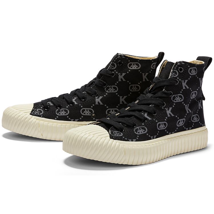 Kappa All Over Print Casual High Top Canvas Shoes Unisex Sneakers Black K0CY5VS14-990
