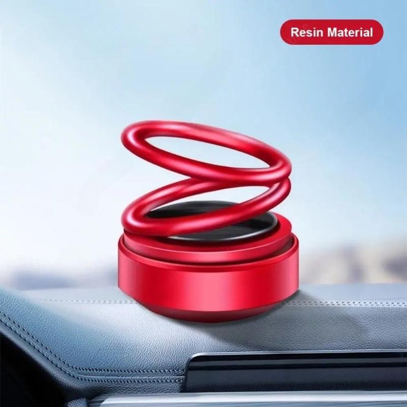 Solar Energy Double Ring Aroma Diffuser Solar Powered Car Air Freshener Rotating Suspension Car Decoration Accessories with Aroma Tablet