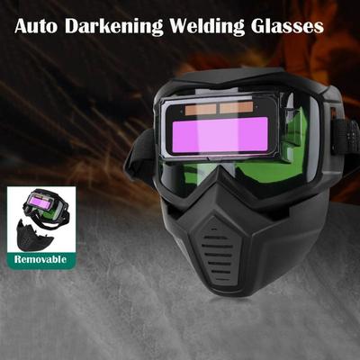 Auto Darkening Welding Glasses Adjustable Band Detachable Welder Mask Split Type Impact Resistant Face Shield