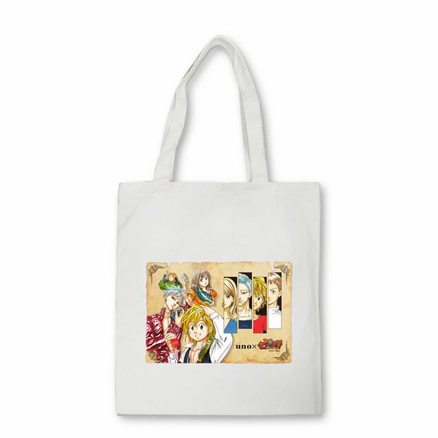 Anime The Seven Deadly Sins Dragon Print lerretsveske Nanatsu no Taizai menn Skulderveske WRATH Natural Selection Logo Shopper bag