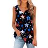 Women's Fashion Printing Round Neck Sleeveless Casual T-shirt Tank Top