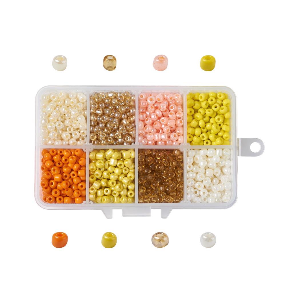 

Коробка круглого стеклянного бисера 4 мм - Свободный бисер для изготовления украшений ручной работы и DIY аксессуаров