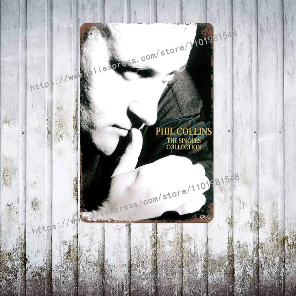 Phil Collins Drummer Metal Decor Poster Vintage Tin Sign Metal Sign Decorative Plaque for Pub Bar Man Cave Club Wall Decoration