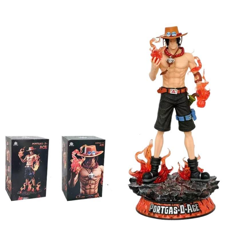 One Piece Ace Fire Fist Anime Figure - High Detail Collectible Statue Desktop Decor
