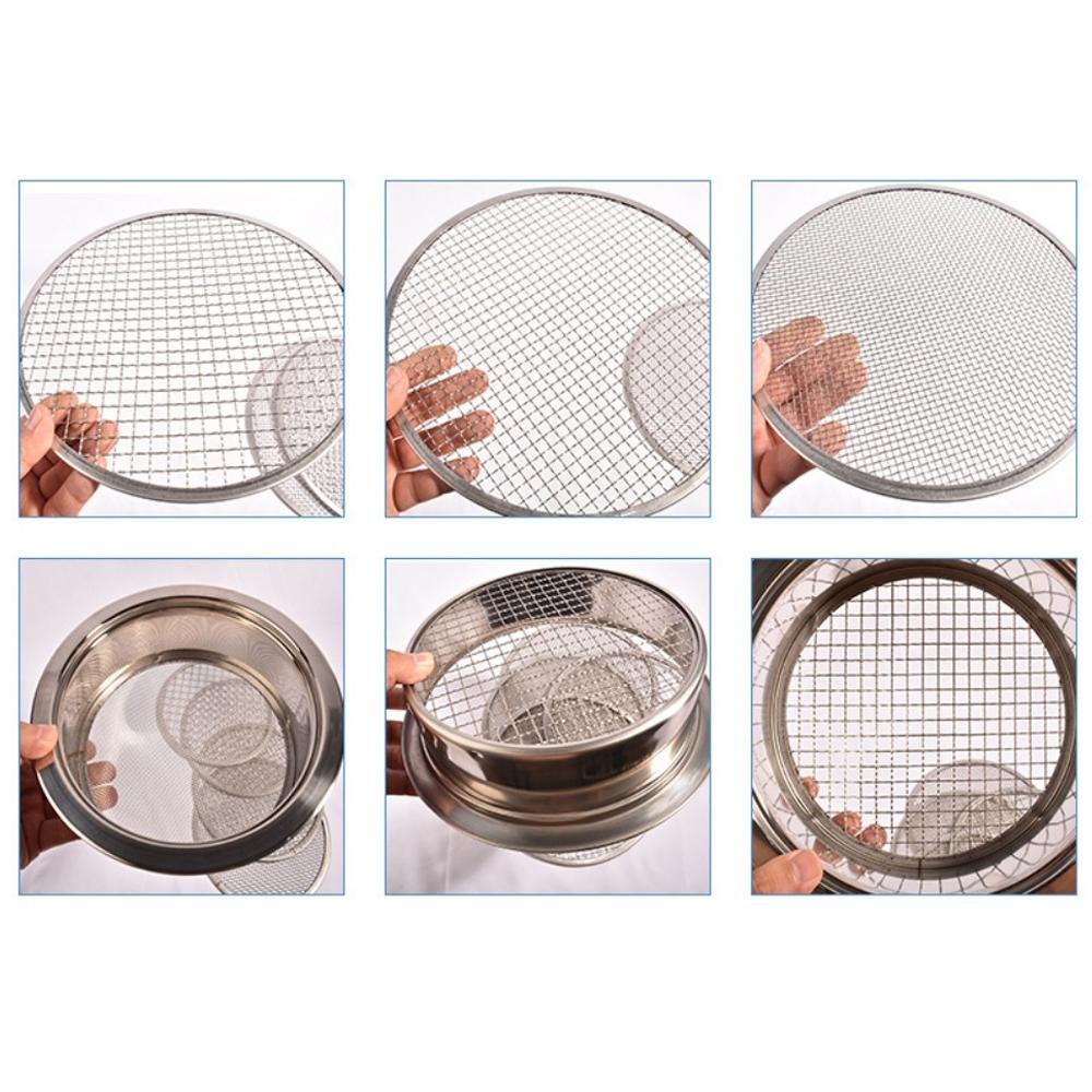 Replaceable Mesh Garden Soil Sieve 1/3/6/9/12mm Mesh Hole Stainless Steel Soil Filter Soil/Sand/Gravel/Planting Soil Round Sieve
