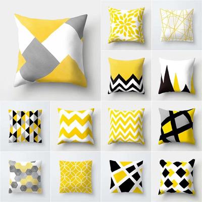 Novo Nórdico Geométrico Amarelo Fronha Decoração Almofada Sofá DIY Almofada Impressa Cadeira Almofada Carro Natal Casa