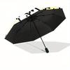 POCHACCO Listening to Music Automatic Opening and Closing Cartoon Umbrella - Small Umbrella Suitable for Various Occasions, Portable 3-Fold Small Umbr