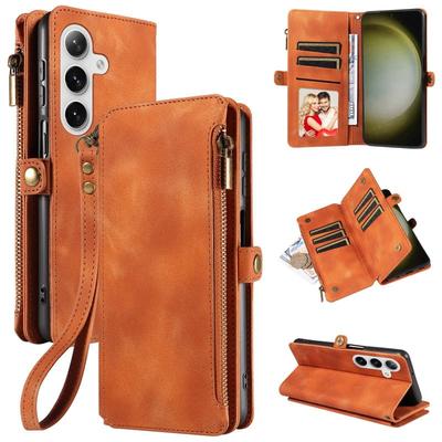 Retro Matt 9 Kartenhalter für Samsung Galaxy S24 S25 Ultra A56 S23 S22 FE Flip Wallet Case PU Leder Handyhülle