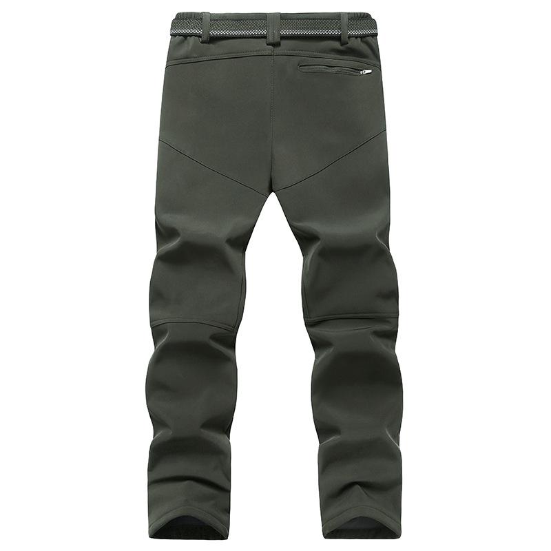 Men's Plus Size Fleece-Lined Waterproof Softshell Hiking Pants - XL