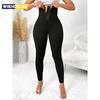 Nuevos Leggings Corsé para Mujer Elásticos Cómodos Ajustados Pantalones de Yoga Cierre de Botón Diseño de Control de Abdomen Para Eliminar Grasa Abdominal Pantalones Adelgazantes