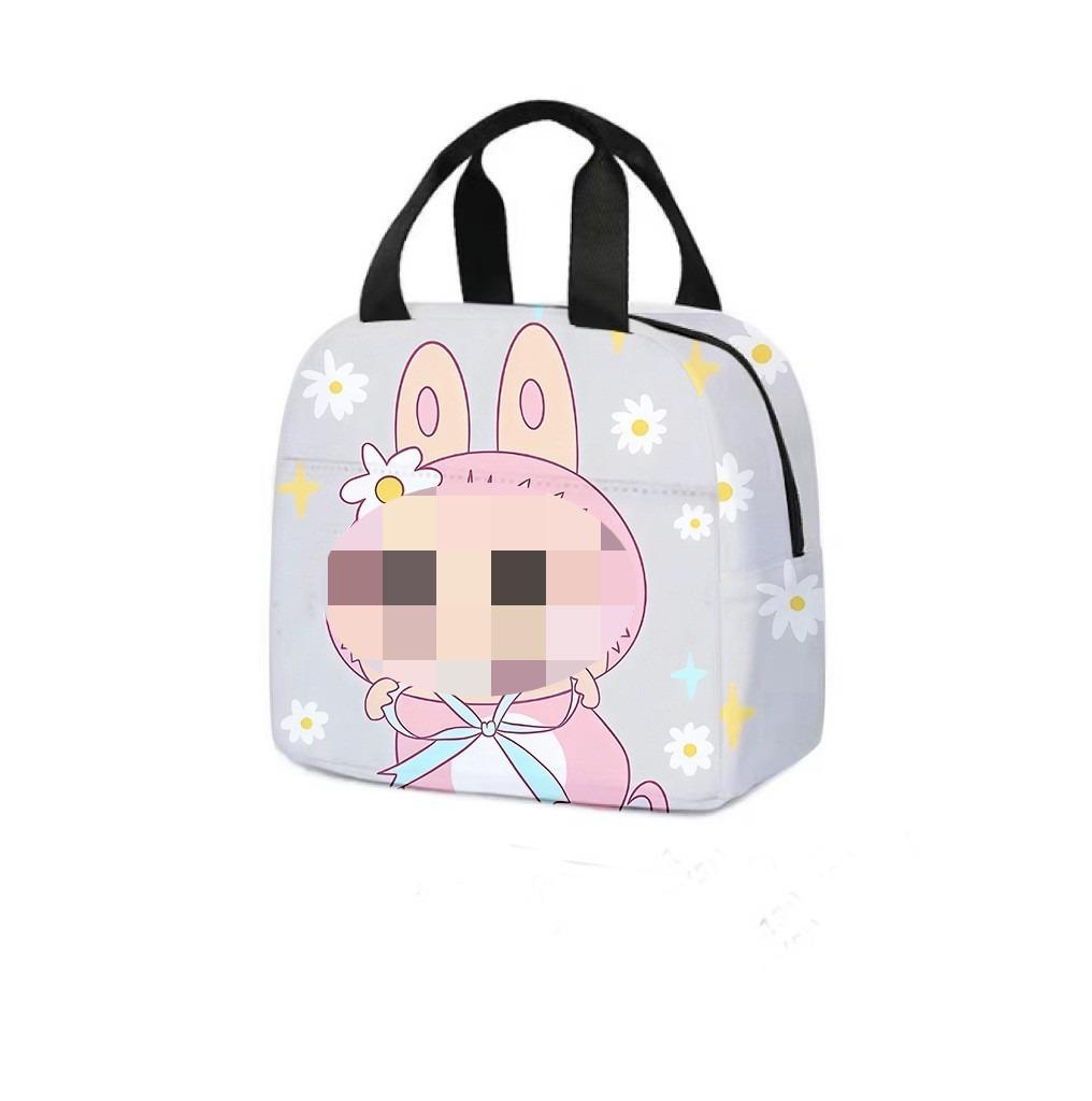 

Ланч-бэг Labubu мультяшная сумка-тоут студенческая сумка для бэнто сумка для еды с термоизоляцией из алюминиевой фольги сумка для ланч-бокса