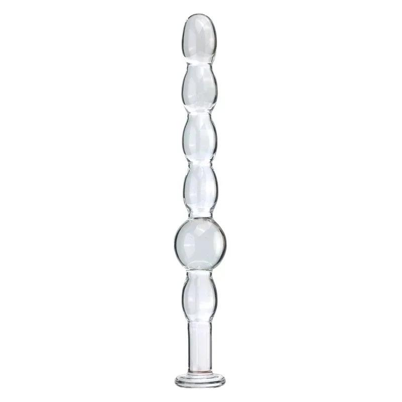 Set de Seis Piezas de Plug Anal de Vidrio Bolas de Tracción Doble Uso Pequeños Consoladores Tapones Anales Masturbación Dilatación Posterior Juguetes Sexuales para Adultos