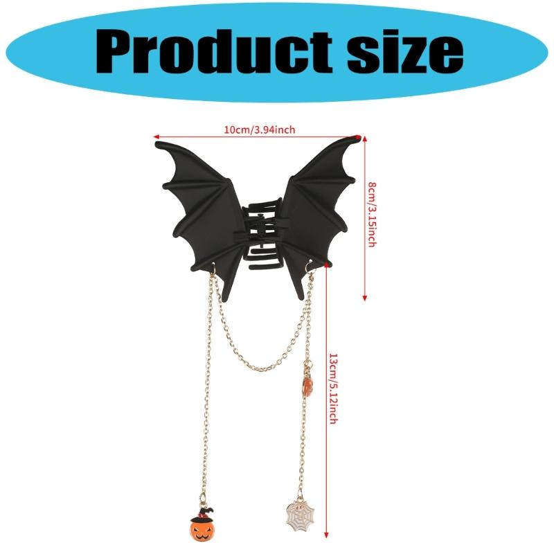 Halloween Bat Hair Clips for Women Tassels Bat Wing Hair Claw Clips Barrettes Punk Gothic Hair Styling Accessories Gift
