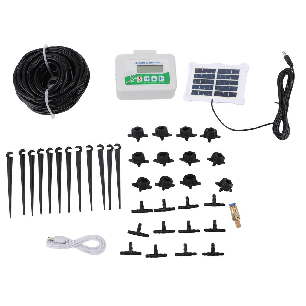 Intelligent Watering Timer Programmable Energy Saving with Solar Panel Automatic Irrigation Timer for Garden Farmland