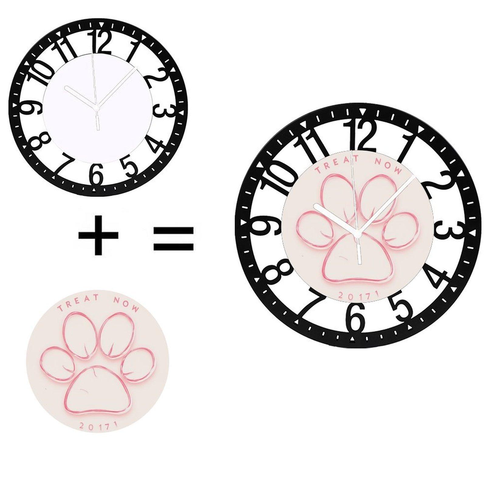 25cm Modern Iron Round Wall Clock with Contemporary Look Silent (Black,10 inch(25.40cm))