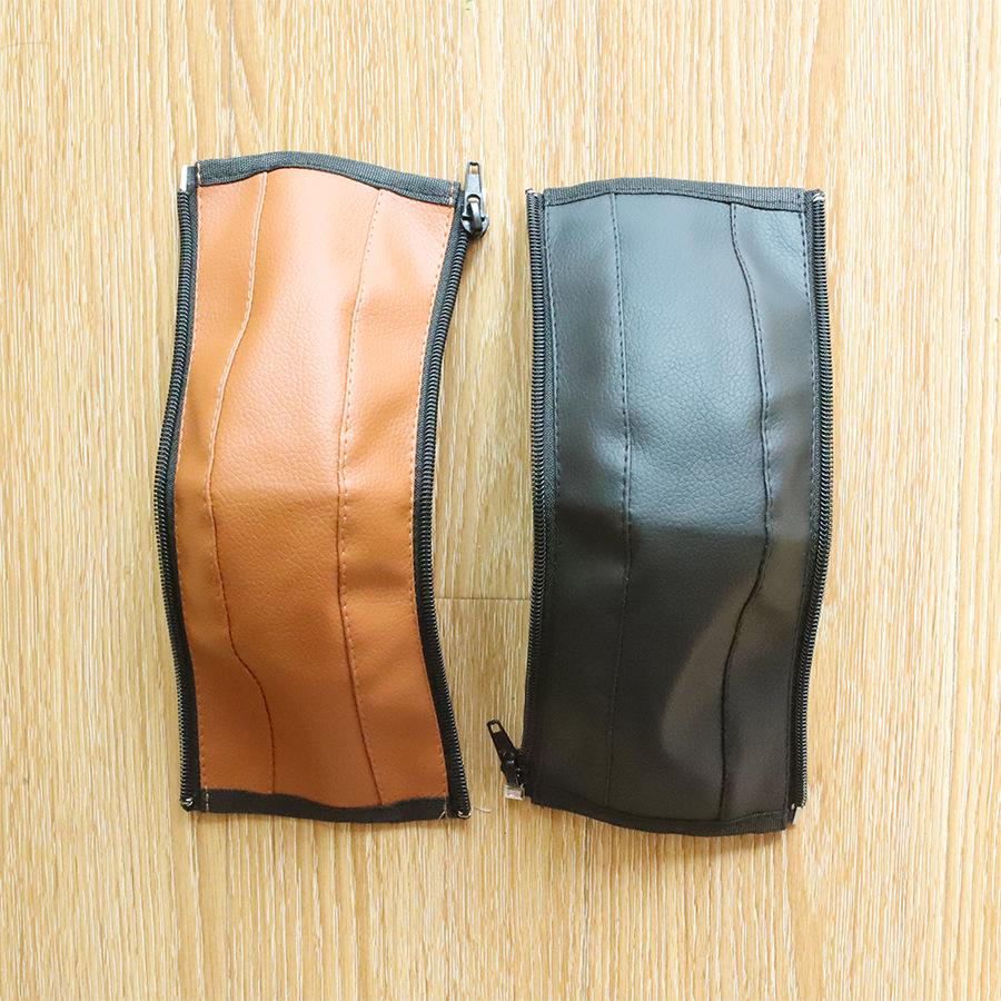 Universal PU Leather Baby Stroller Armrest Cover with Zipper, Washable and Durable Handle Protector.