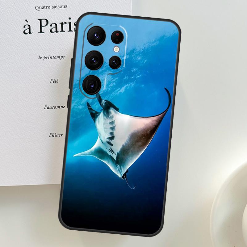 Animal Manta Ray Phone Case For Samsung Galaxy S25 Ultra S9 S10 S20 S22 S21 Plus S23 FE S24 Ultra Cover Shell