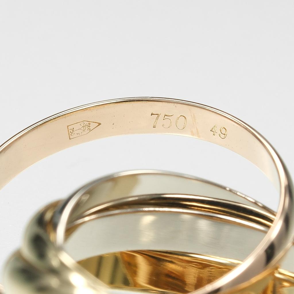 CARTIER Trinity 5 stations Ring K18 Gold (YGxPGxWG) #4.9(US Size) 8.31g Women Used