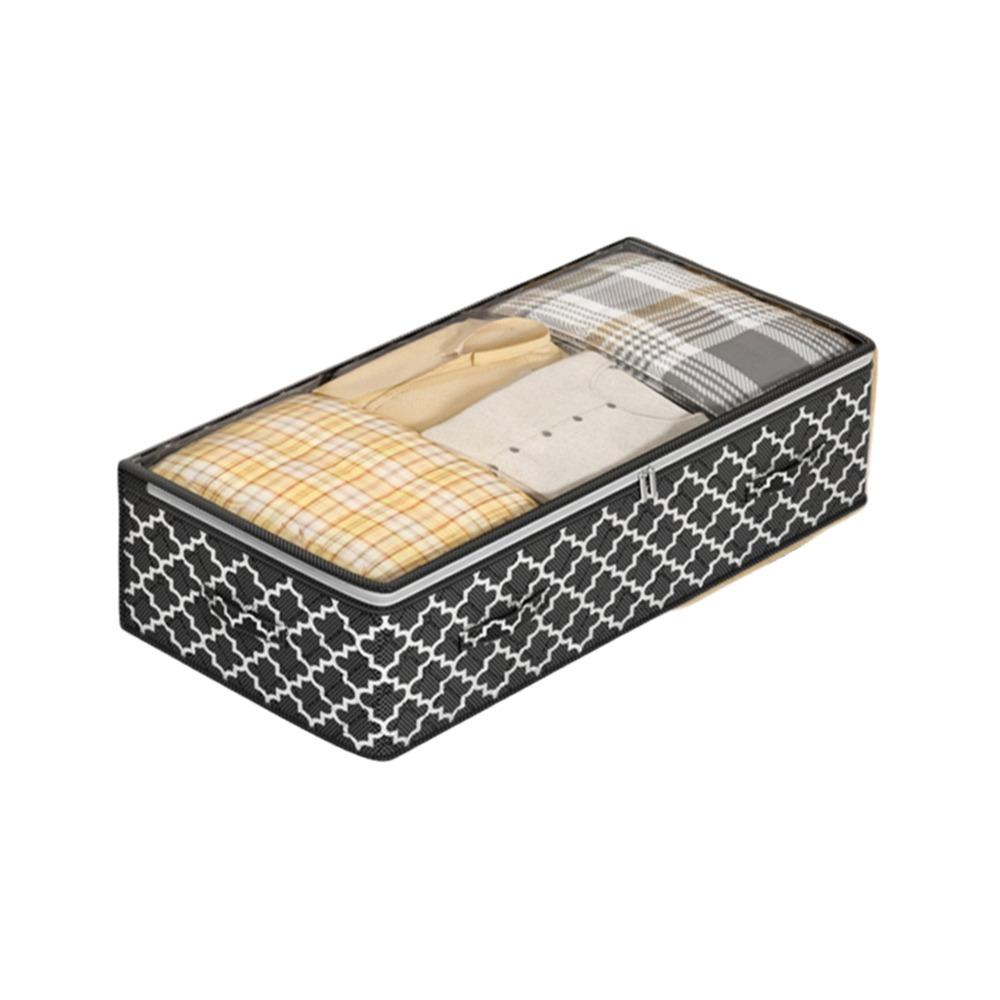 Dual Zipper Under Bed Storage Bag Clear Window Quilt Clothes Storage Bag  Dormitory