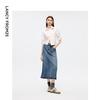 Gonna midi in denim a vita alta, design italiano LANCY
